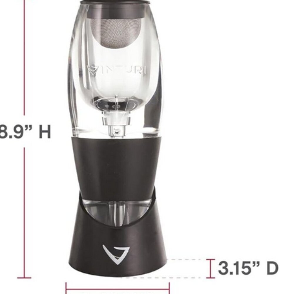 Vinturi Red Wine Aerator Includes Base Enhanced Flavors with Smoother Finish